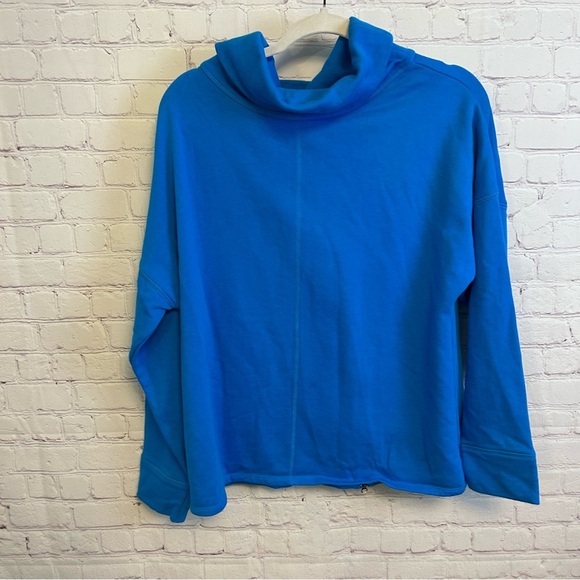 Ruby Ribbon royal blue cowl neck zip back pullover sweater size XL athleisure - Picture 2 of 8